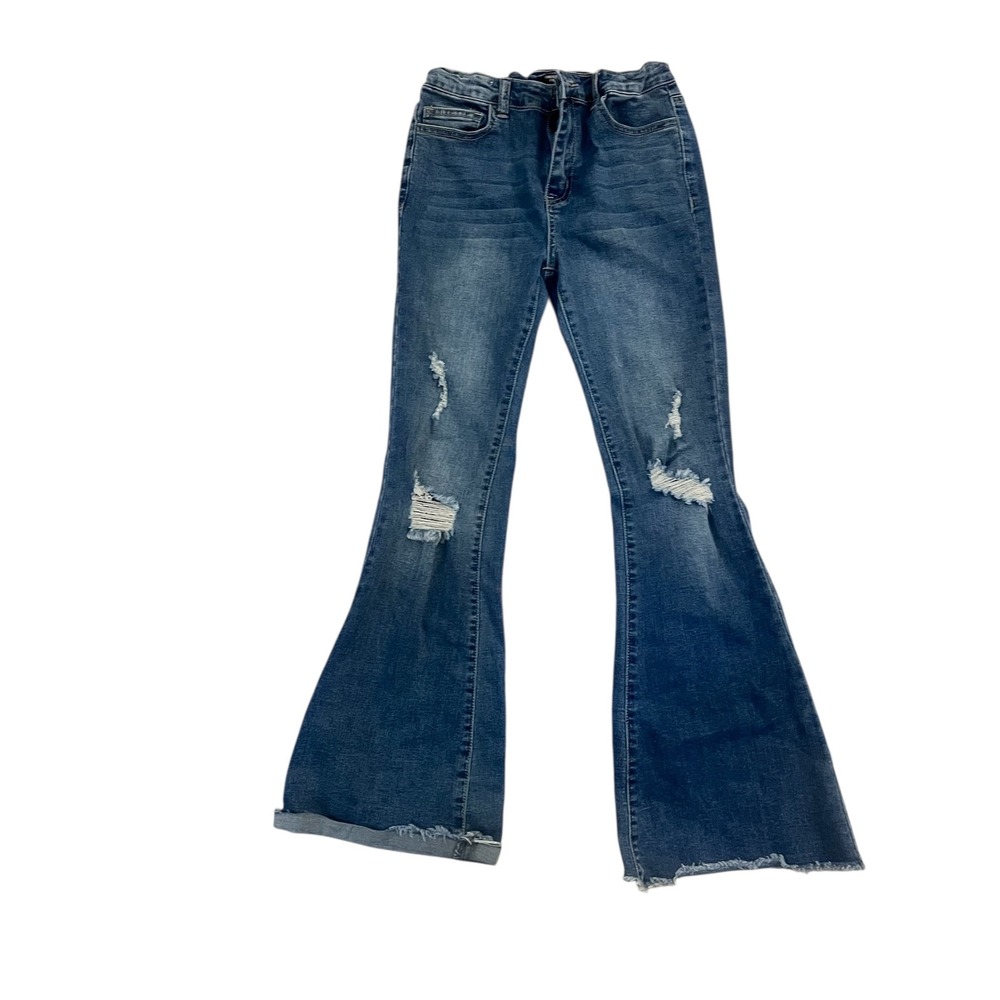 Forever 21 Girls Jeans Flare Distressed Medium Wash Size 13/14‎